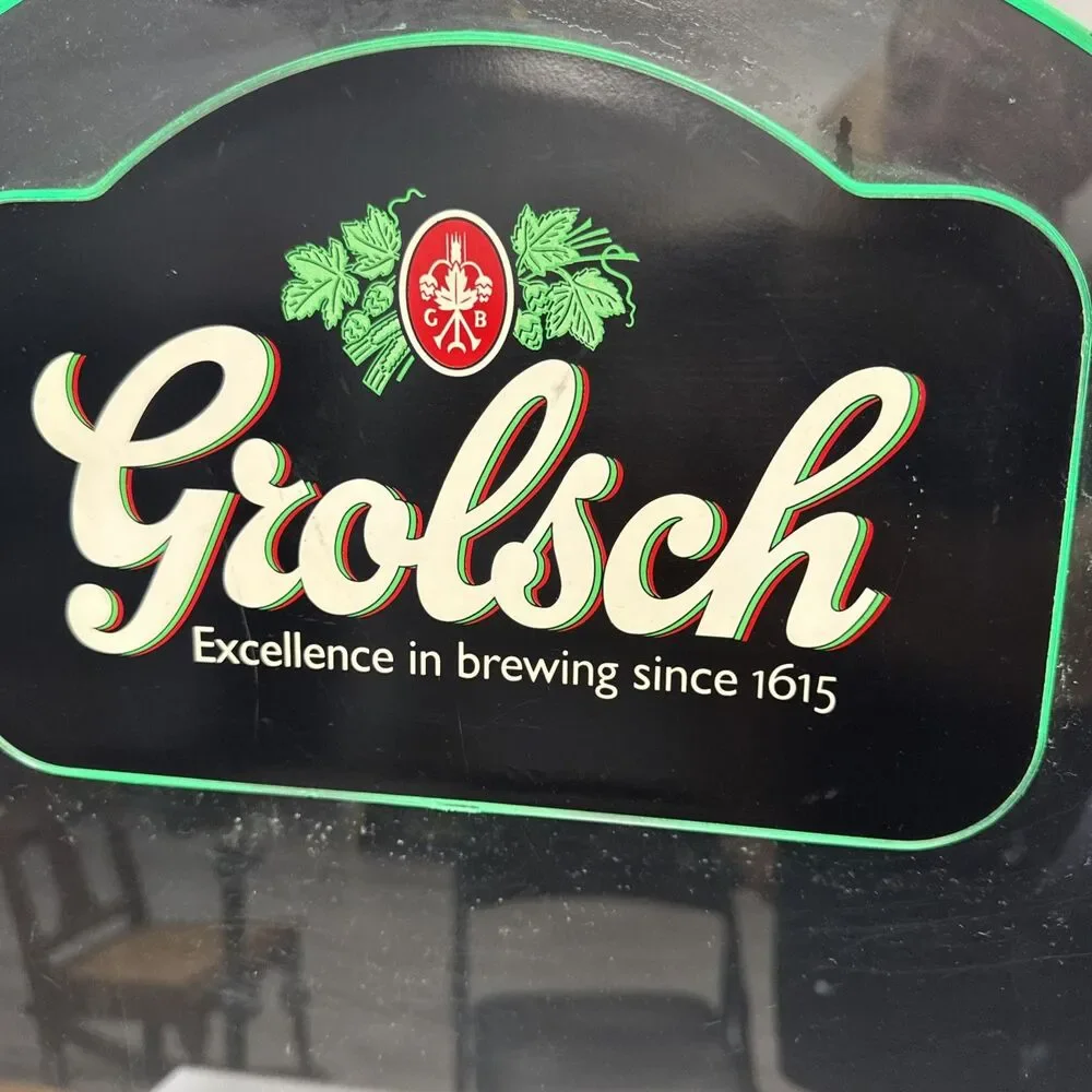 Vintage Grolsch LED Edge Lit Acrylic Bar Menu Message Board Beer Sign